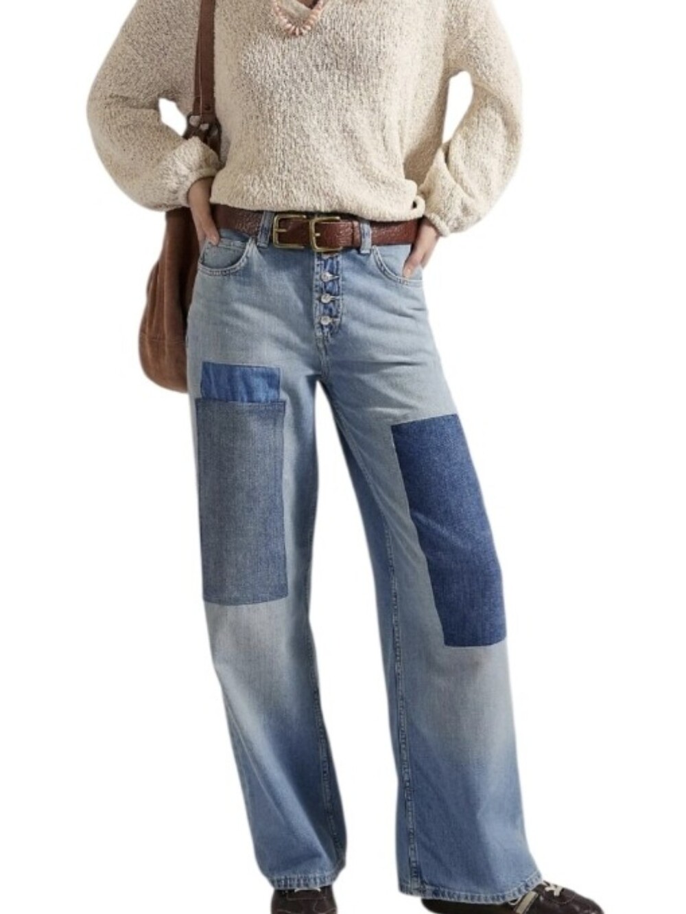 Free People ($250) We The Free Nia Patchwork Boyfriend Jeans NWT